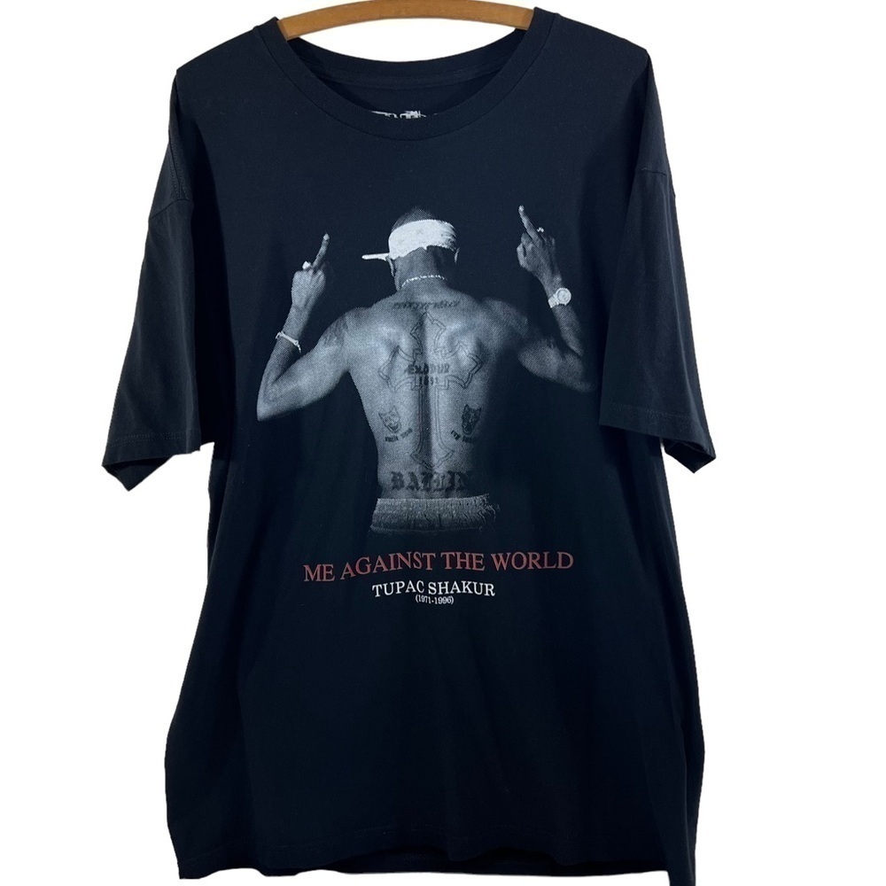 Tupac Shakur Graphic T Shirt Black Cotton XL